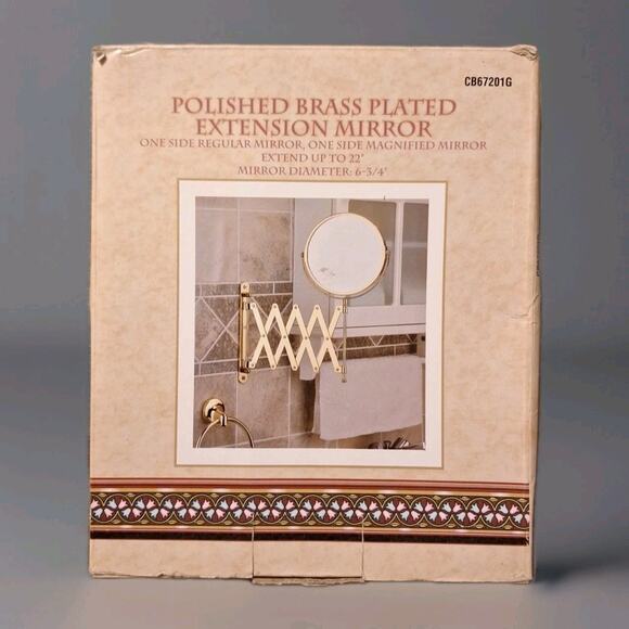 Polished Brass Plated Extension Mirror - Picture 1 of 12